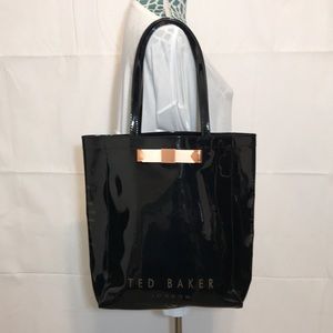 Ted Baker London Black PVC Front Bow Detail Shopper Tote Bag